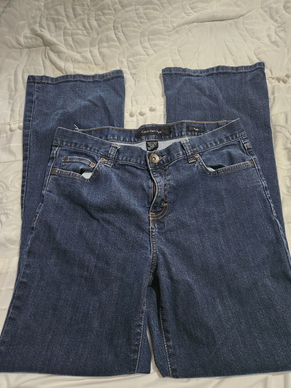 Calvin Klein Flare Women's Dark Blue Straight-Leg Jeans
